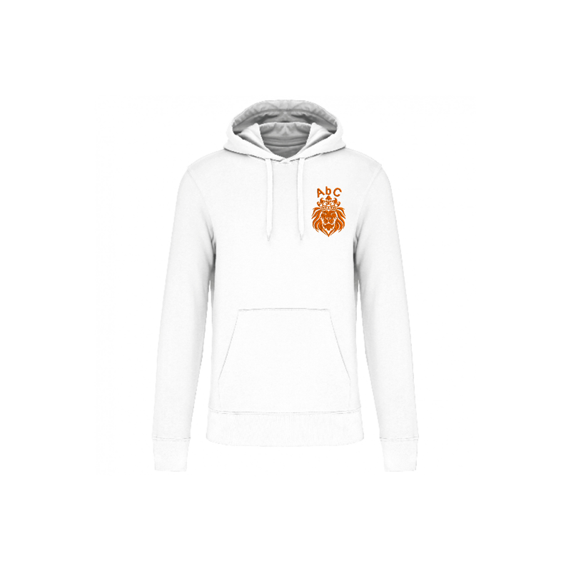 Koningsdag hoodie | Borduring voorkant | Leeuw 10cm breed