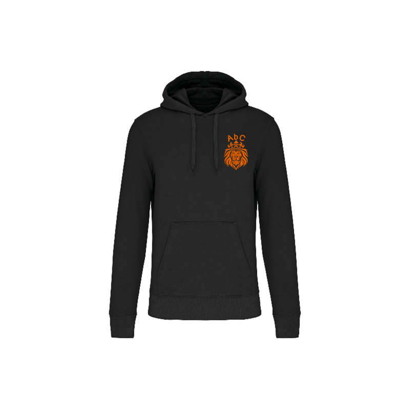 Koningsdag hoodie | Borduring voorkant | Leeuw 10cm breed